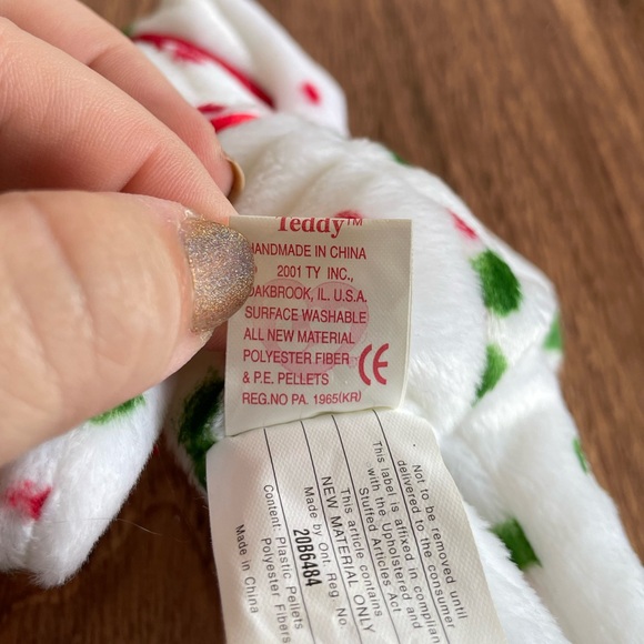 Authentic TY Jingle Beanie 1998 Holiday Teddy, Circa 2001, NWT. - Picture 4 of 4